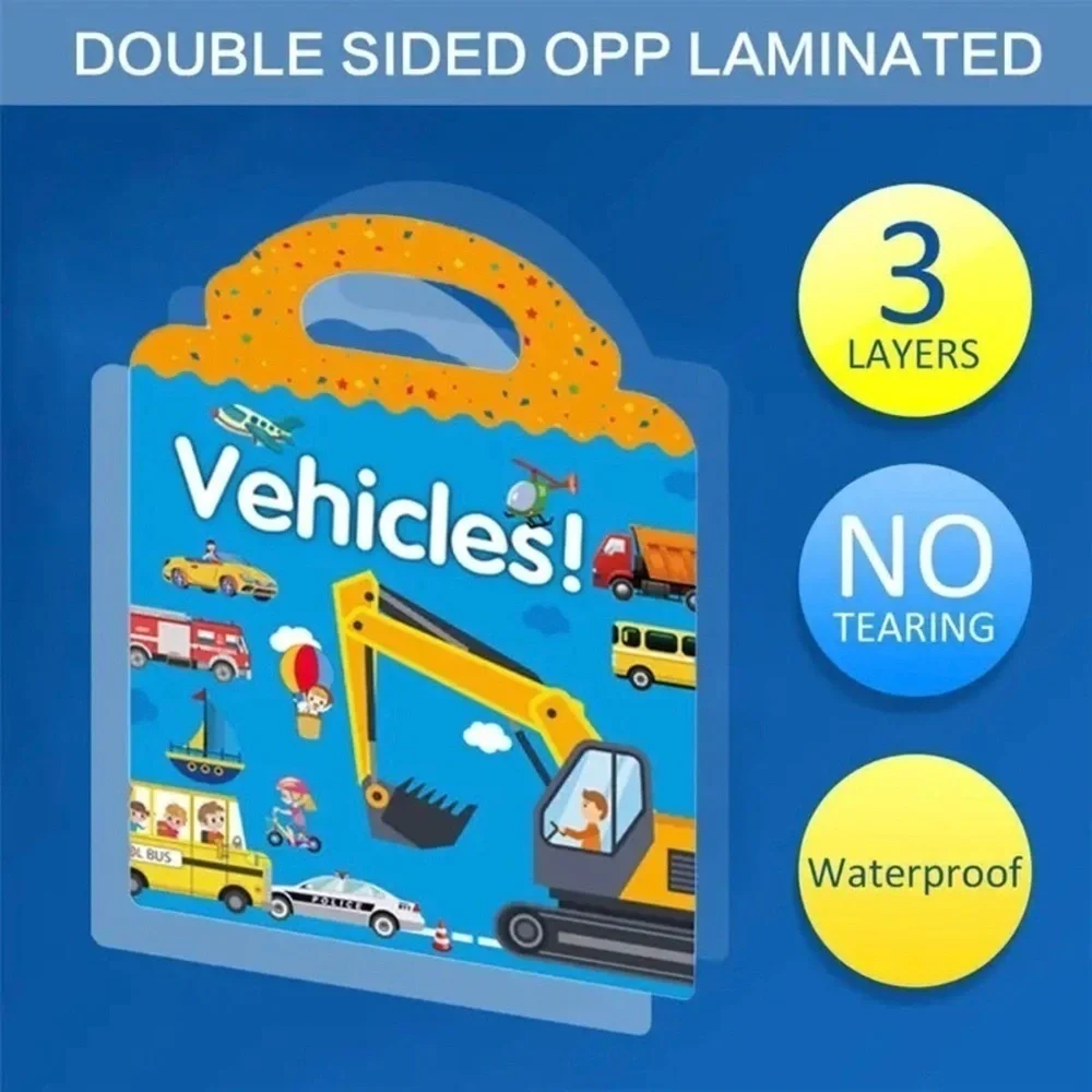 New educational toy “vehicles” sticker book 3+
